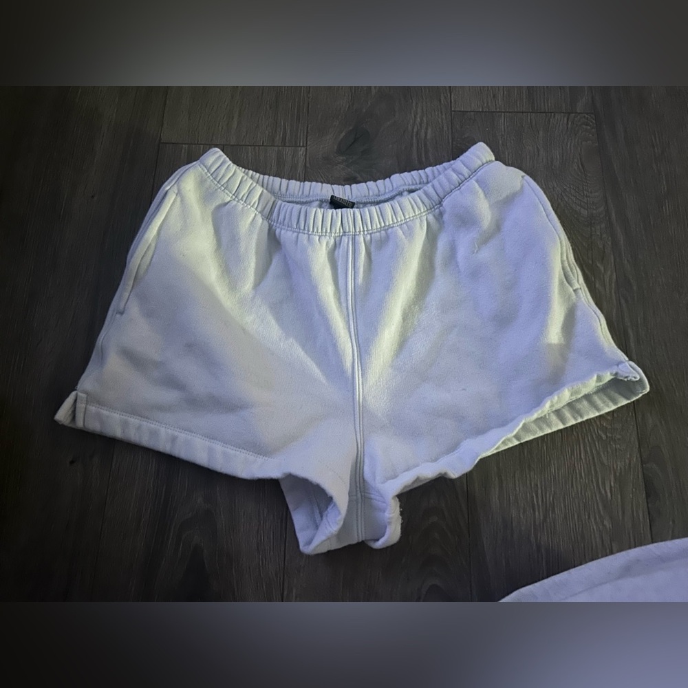 baby blue sweat shorts